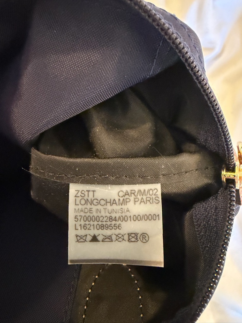 Longchamp Navy and Brown Small Le Pliage Tote - Picture 11 of 11